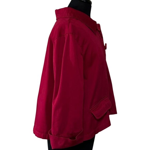 Women's LAL Live A Little Brand Red Collared Jacket Cotton Blend Size PXL - Picture 15 of 16